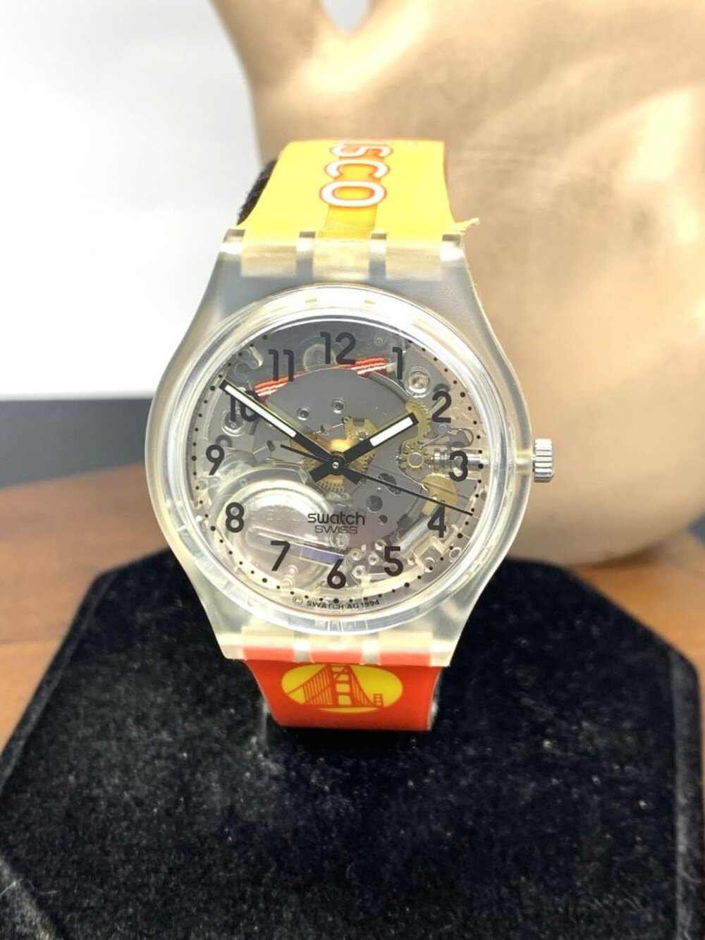 Swatch Unisex Watch GK209H San Francisco Swiss Quartz Vintage 1994 Rubber 34mm